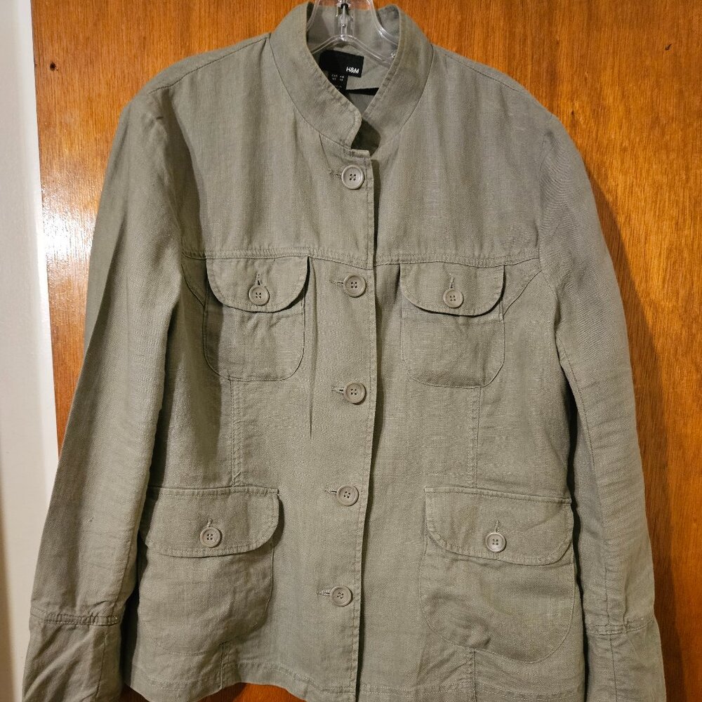 H & M Linen Jacket Size 14